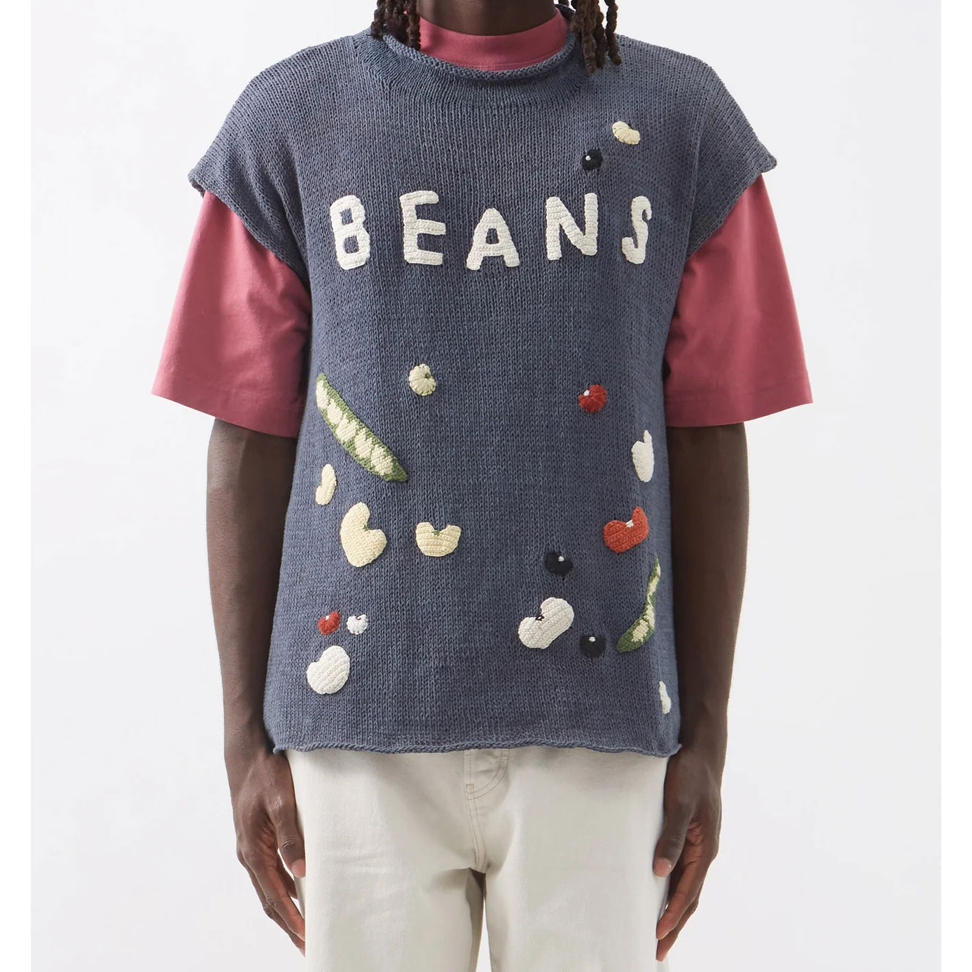 STORY MFG. Twinsun beans-embroidered organic-cotton vest